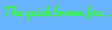 Image with Font Color 33FF33 and Background Color 69B4FF
